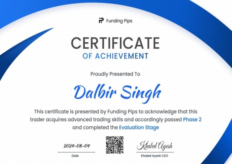 JTA student funded prop firm account certificate (137)