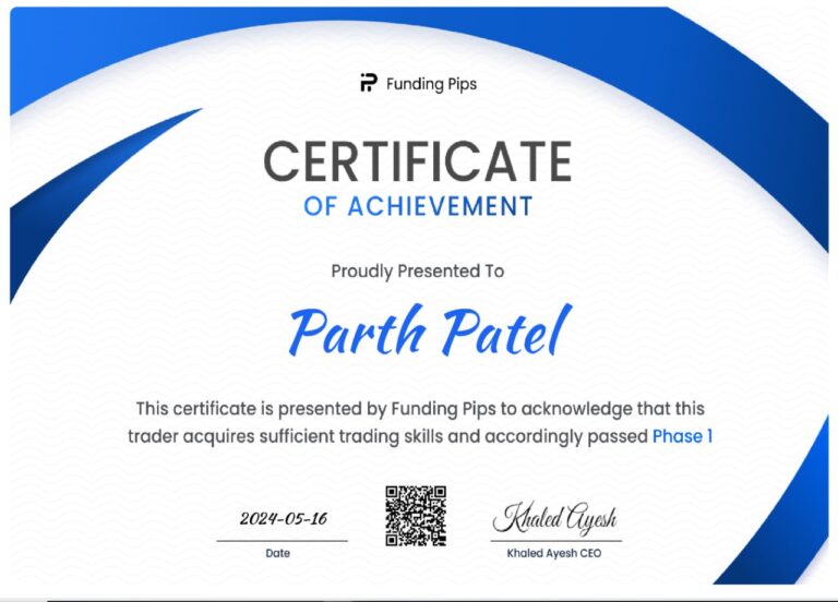 JTA student funded prop firm account certificate (85)