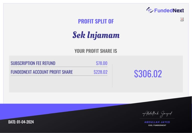 JTA student profit certificate – funded prop firm account (27)