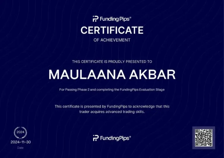 Funded trader certificate from a Jawaad Trading Academy student (68)