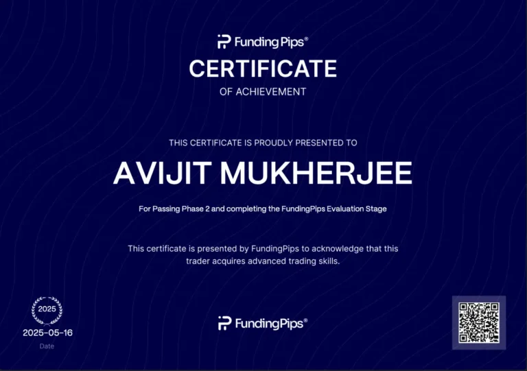 Funded trader certificate from a Jawaad Trading Academy student (56)