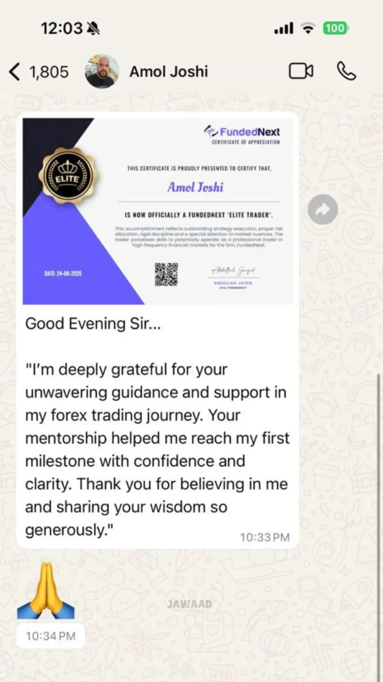Student feedback screenshot shared with permission – JTA (chat 2)