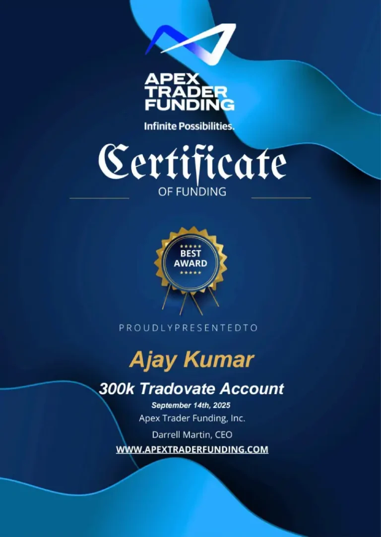 Funded account approval for Ajay Kumar after passing a prop firm evaluation