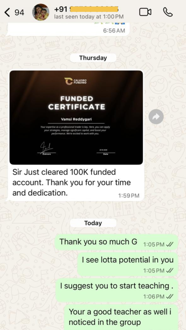 Unedited WhatsApp feedback from a JTA student (chat 18)