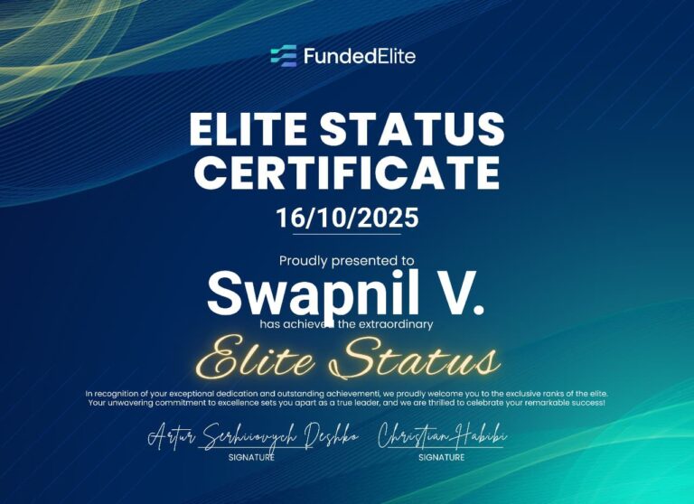 Funded account approval for Swapnil V after passing a prop firm evaluation