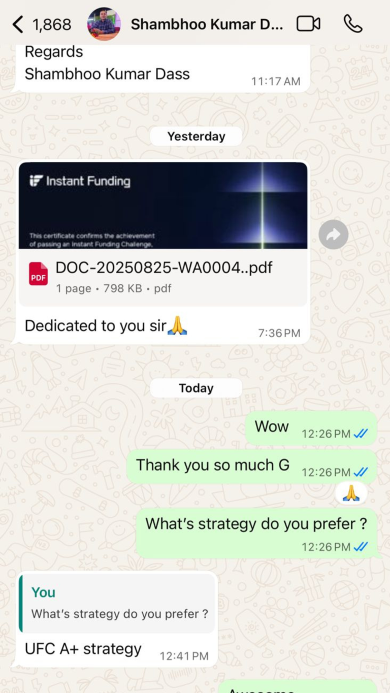 Unedited WhatsApp feedback from a JTA student (chat 21)