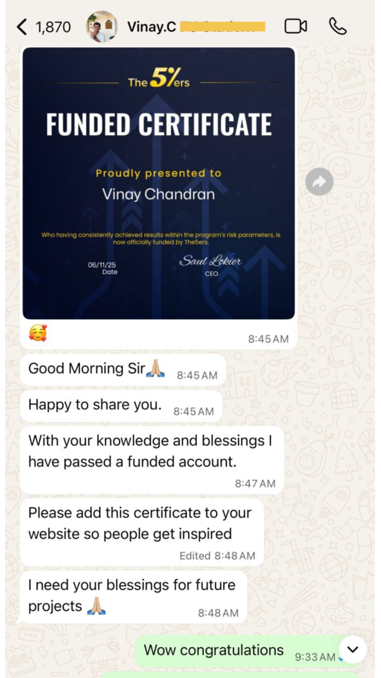 Unedited WhatsApp feedback from a JTA student (chat 24)