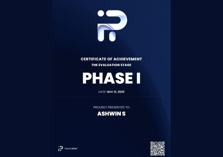 Funded account approval for Ashwin S after passing a prop firm evaluation
