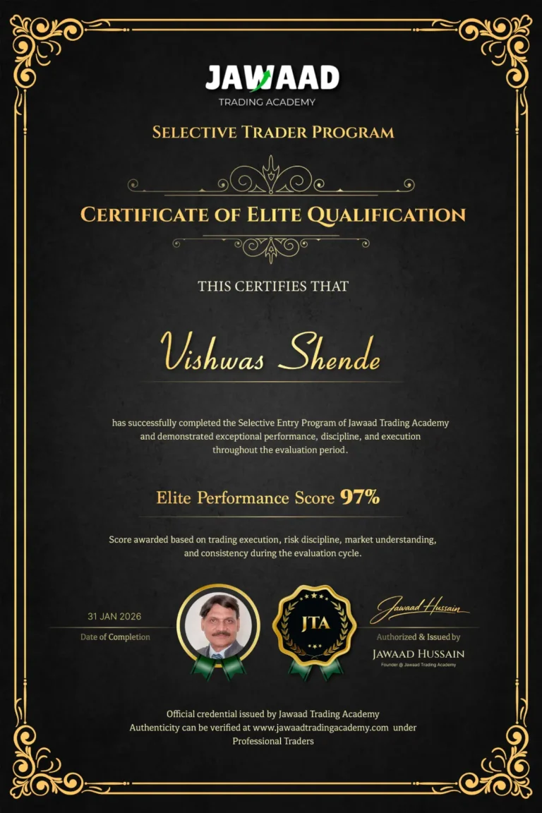 JTA professional trader certificate: Vishwas Shende