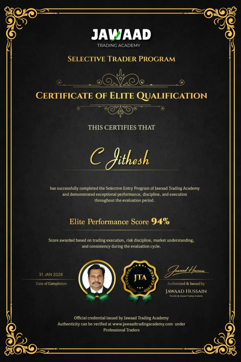 JTA professional trader certificate: Jithesh