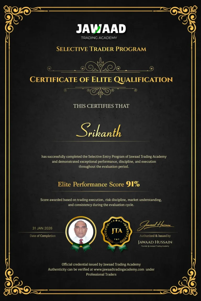 Professional trader Srikath, trained at Jawaad Trading Academy