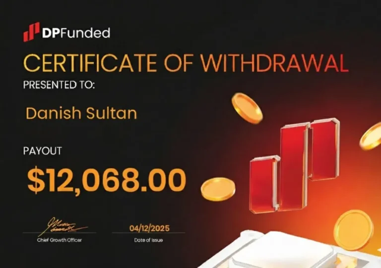 Profit certificate of JTA student Danish Sultan