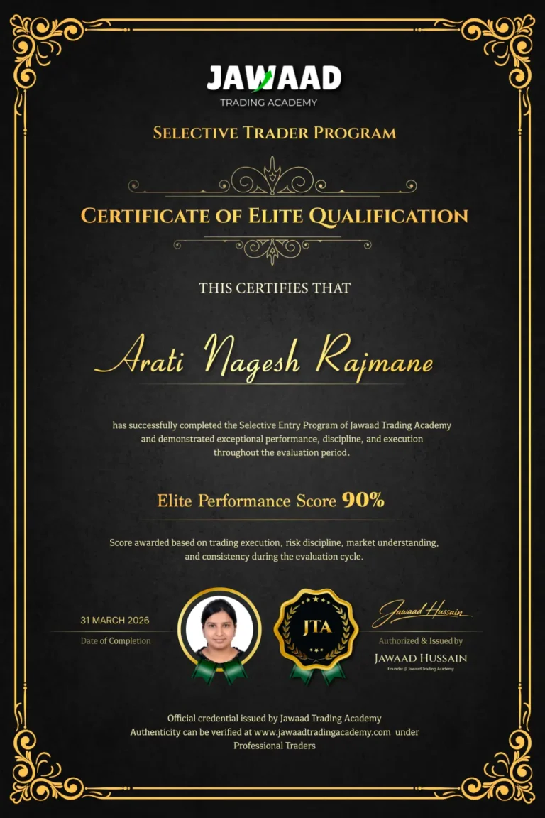 Professional trader Arati Nagesh Rajmane, trained at Jawaad Trading Academy
