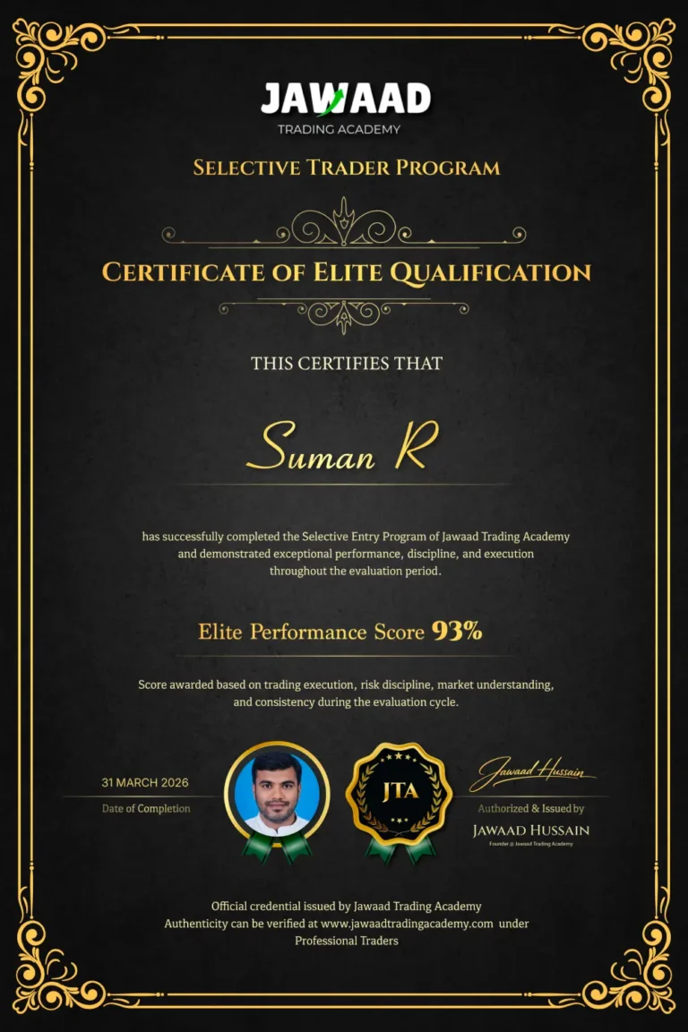 Professional trader Suman R, trained at Jawaad Trading Academy