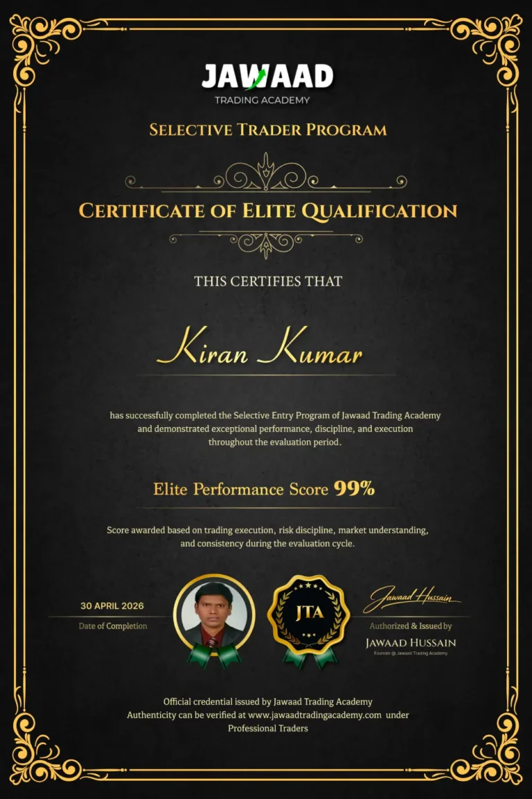 Professional trader Kiran Kumar, trained at Jawaad Trading Academy