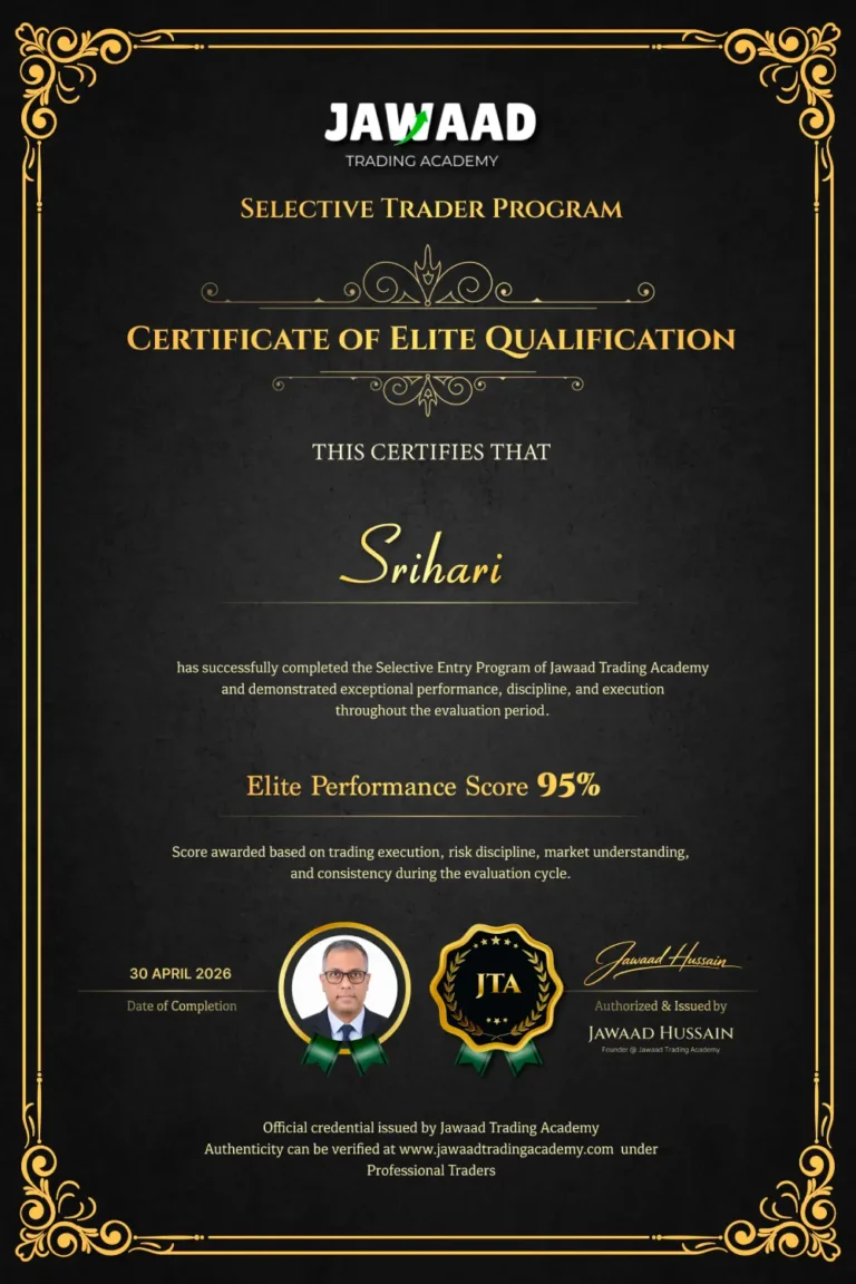 JTA professional trader certificate: Srihari