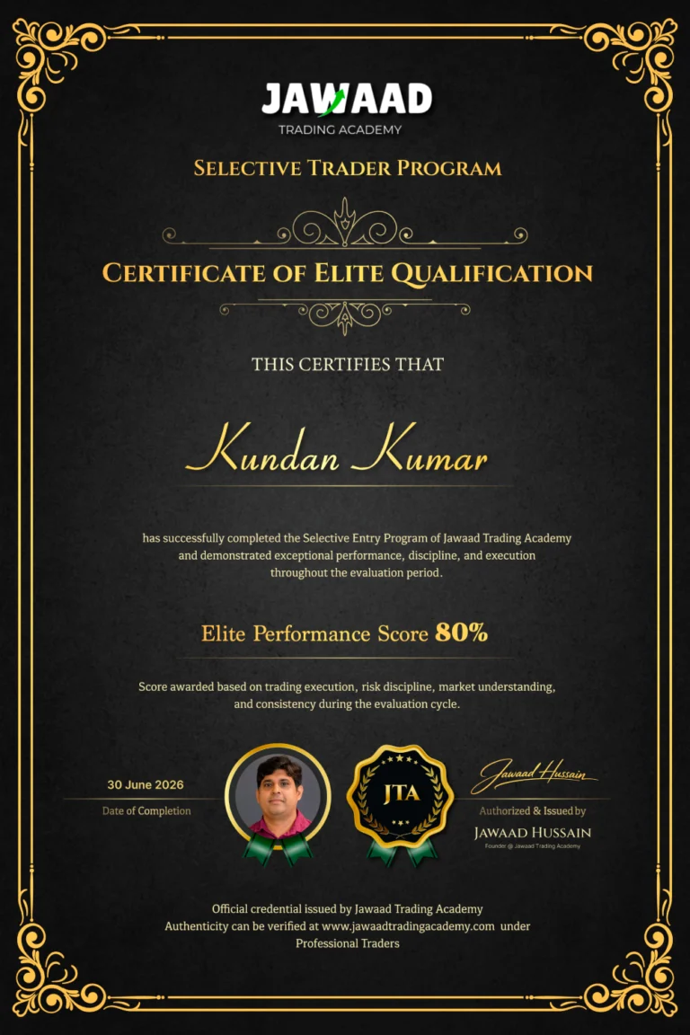 JTA professional trader certificate: Kundan Kumar