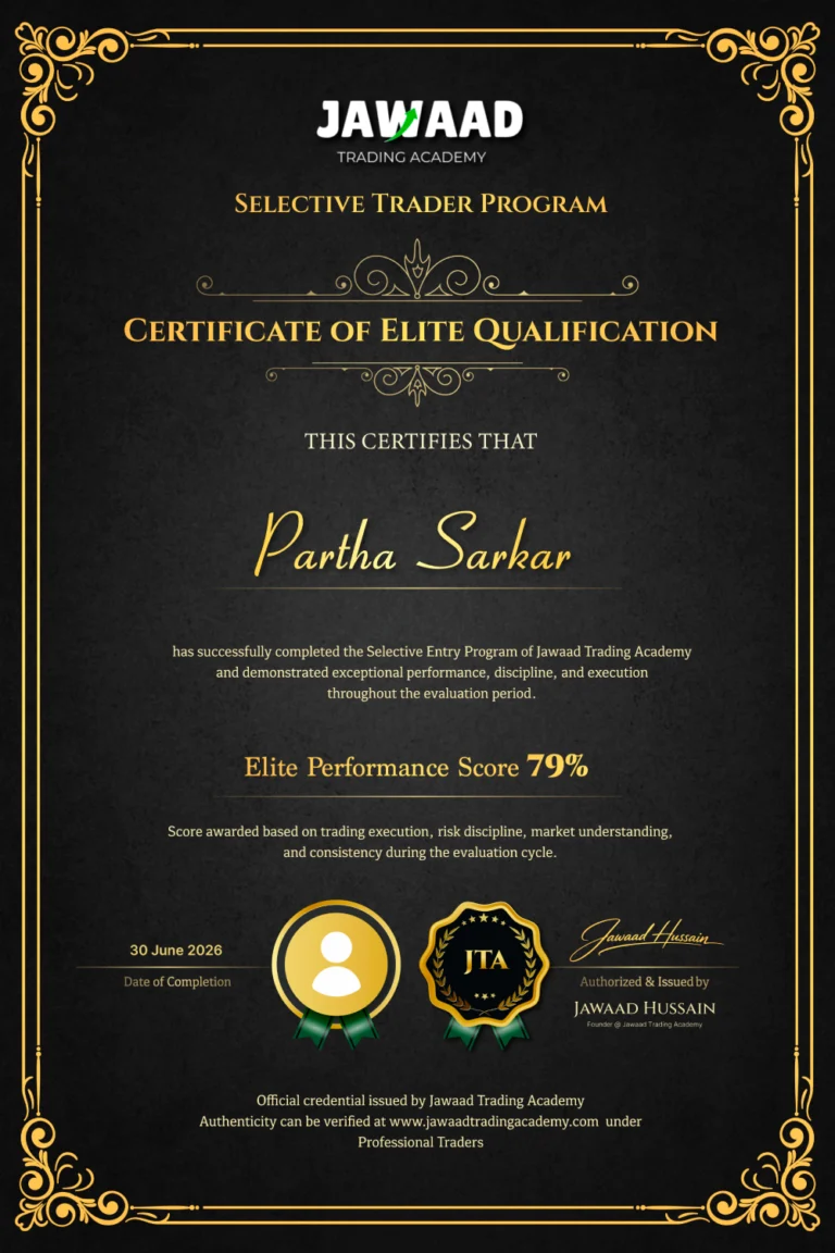 Professional trader Partha Sarkar, trained at Jawaad Trading Academy