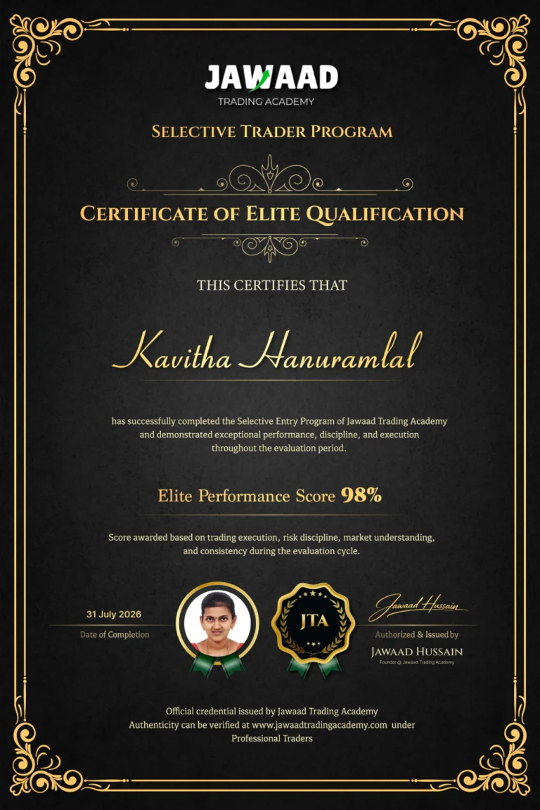 JTA professional trader certificate: Kavitha
