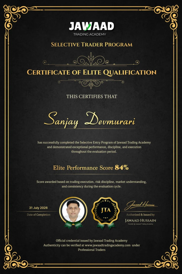 Professional trader Sanjay Devmurari, trained at Jawaad Trading Academy
